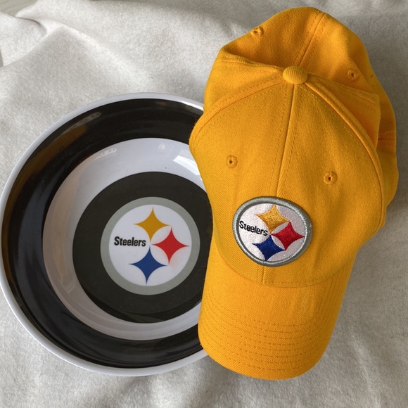 Steelers Hat and Bowl Bundle (Bowl is NWT) 2 Pc. - Picture 1 of 9